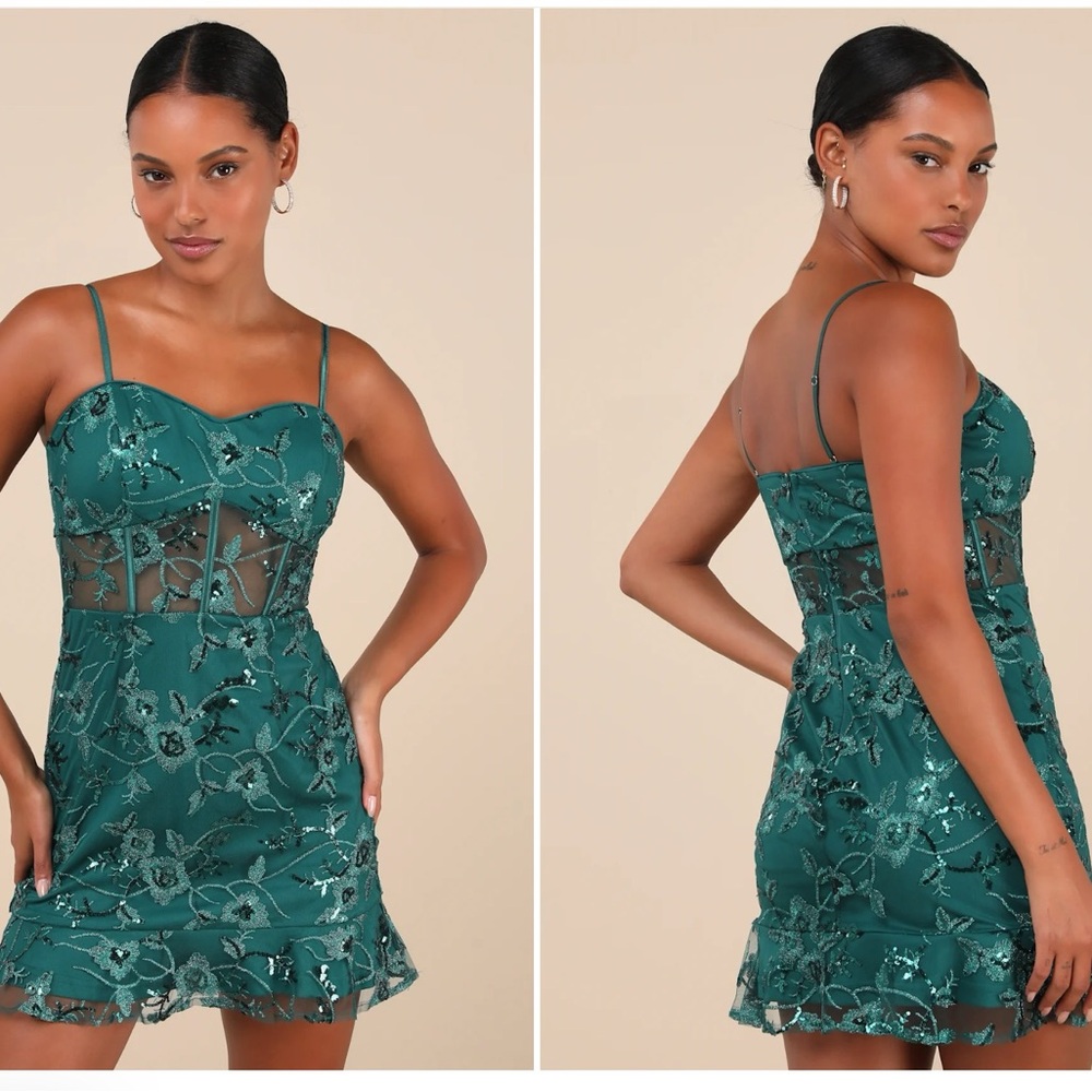 Lulu's Green Detail Dress